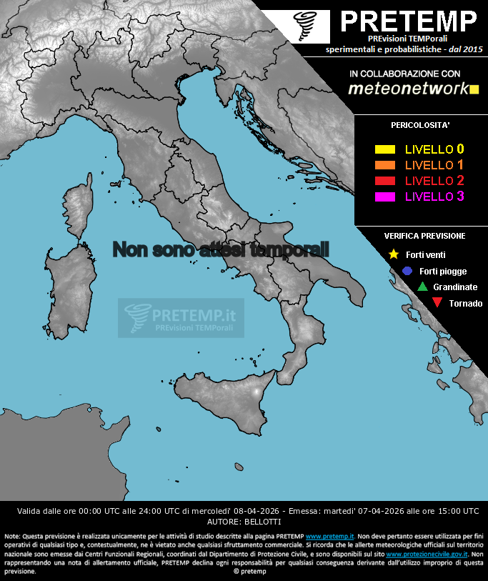 Mappa previsione del 08 aprile 2026