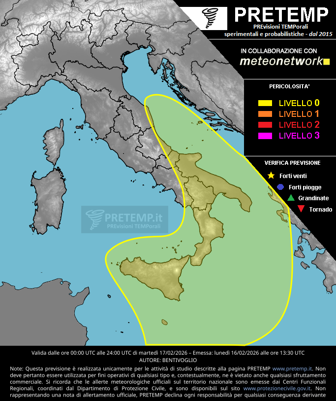 Mappa previsione del 17 febbraio 2026