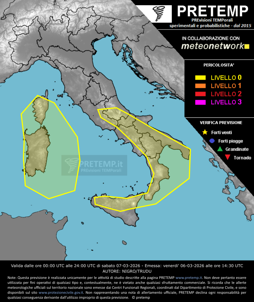 Mappa previsione del 07 marzo 2026