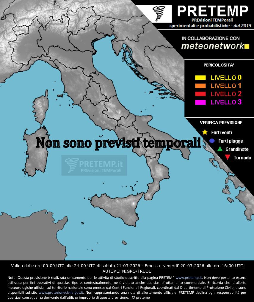 Mappa previsione del 21 marzo 2026