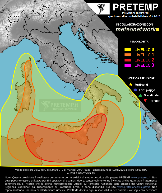 Mappa previsione del 20 gennaio 2026