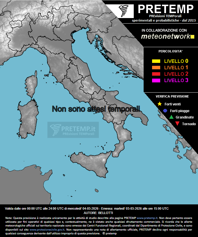 Mappa previsione del 04 marzo 2026