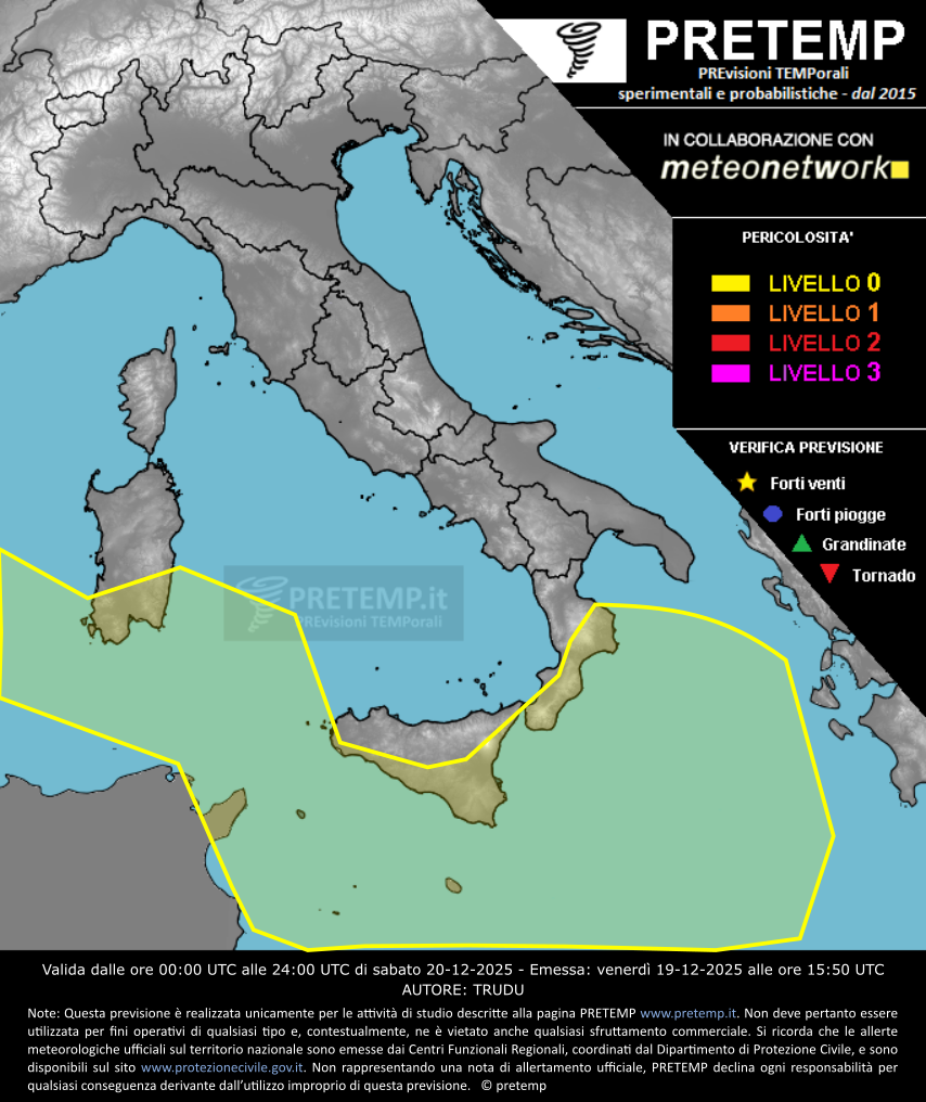 Mappa previsione del 20 dicembre 2025