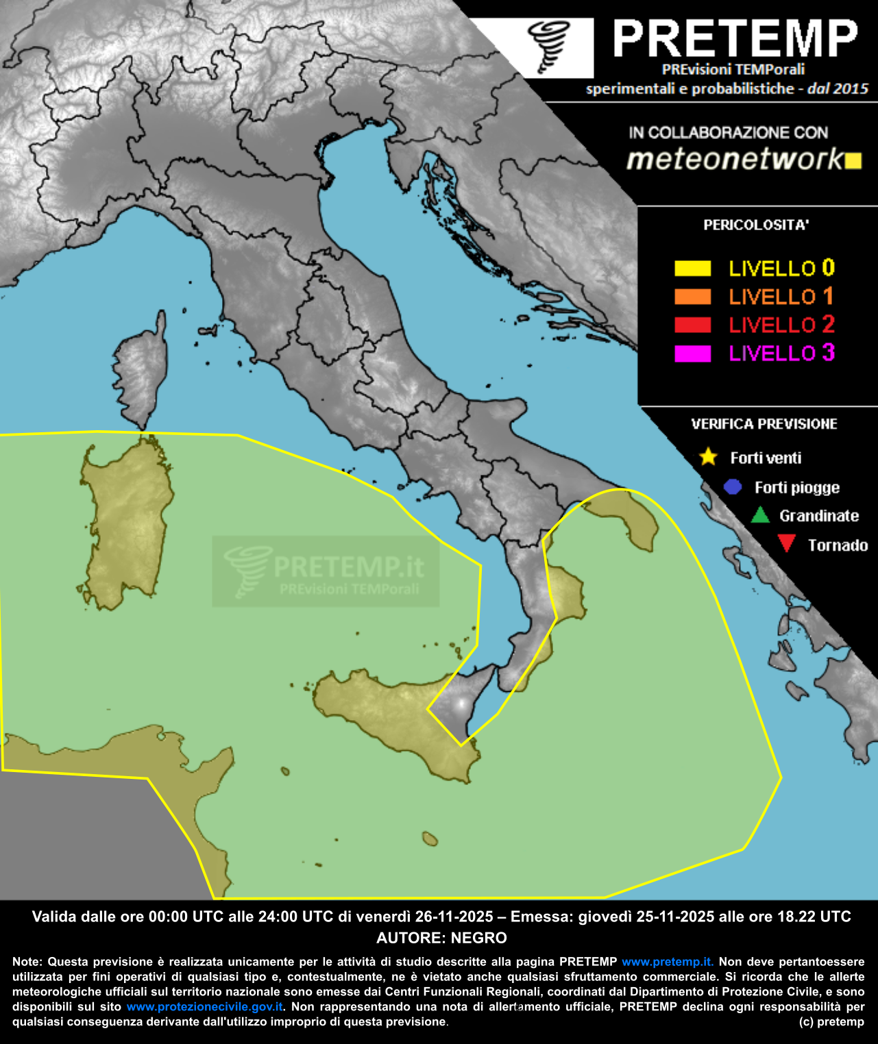Mappa previsione del 26 dicembre 2025