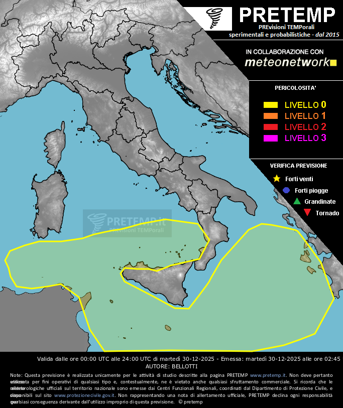 Mappa previsione del 30 dicembre 2025