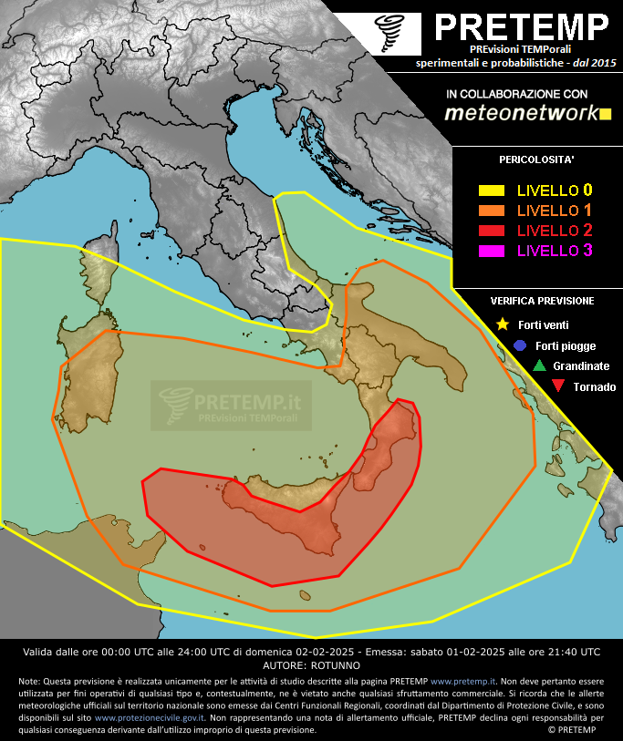 Mappa previsione del 01 febbraio 2025