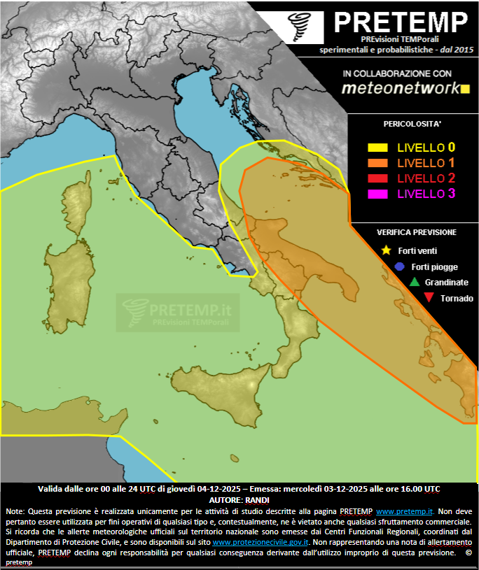 Mappa previsione del 04 dicembre 2025