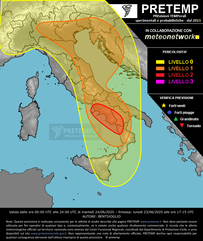 Mappa previsione del 08 luglio 2025