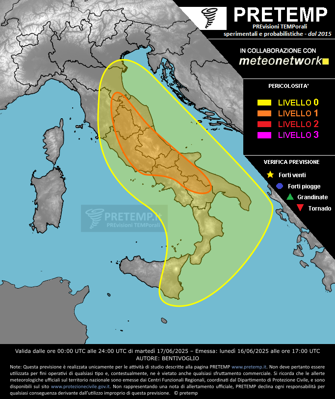 Mappa previsione del 17 giugno 2025