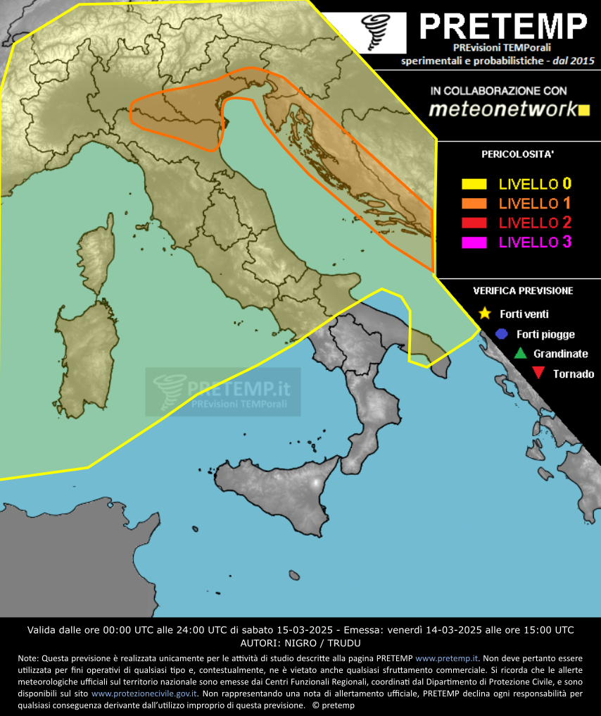 Mappa previsione del 15 marzo 2025