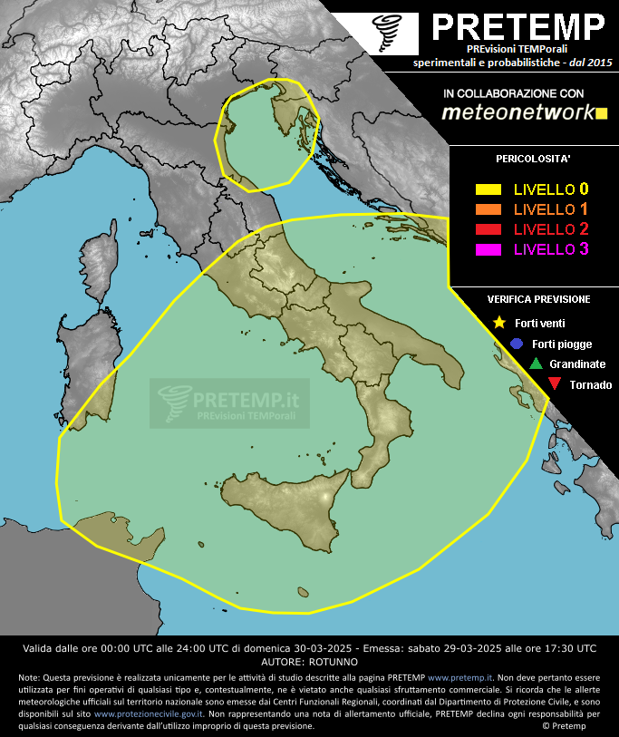 Mappa previsione del 30 marzo 2025