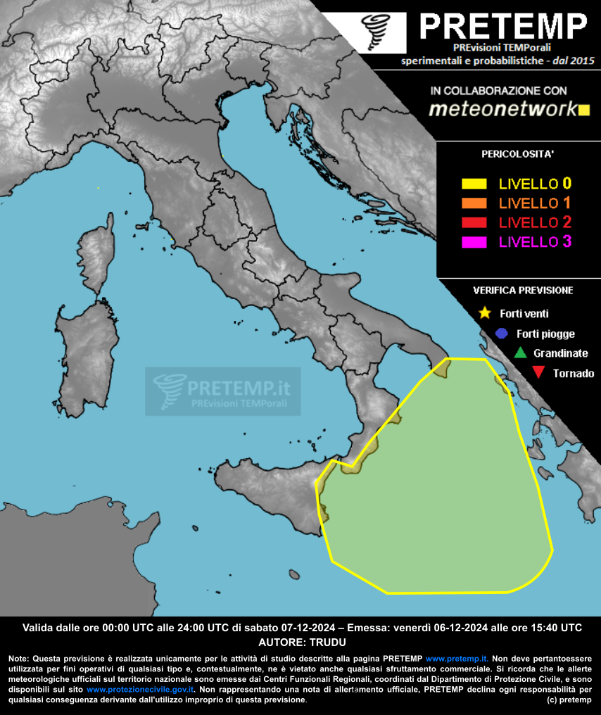 Mappa previsione del 01 novembre 2025