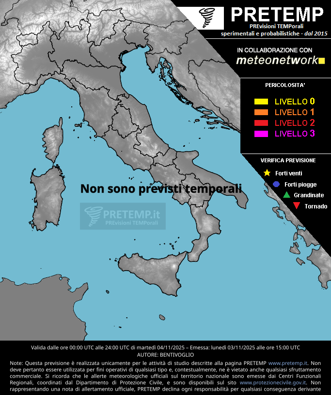 Mappa previsione del 04 novembre 2025