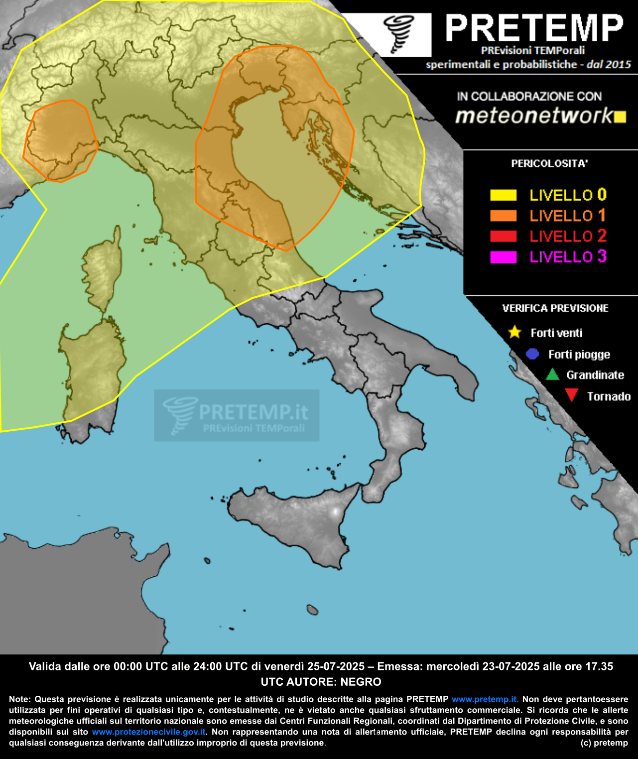 Mappa tendenza del 25 luglio 2025