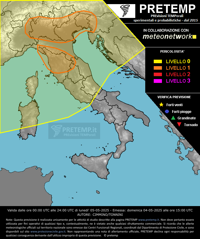 Mappa previsione del 05 maggio 2025