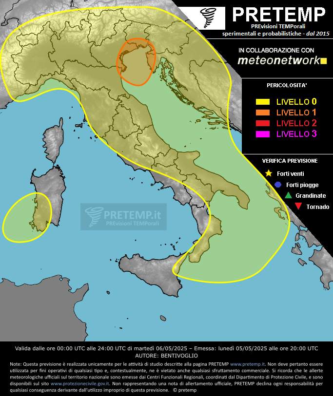 Mappa previsione del 06 maggio 2025