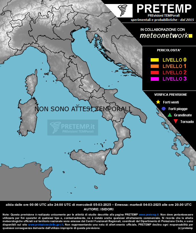 Mappa previsione del 05 marzo 2025