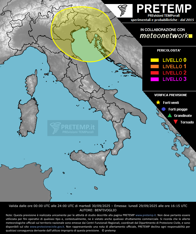 Mappa previsione del 30 settembre 2025