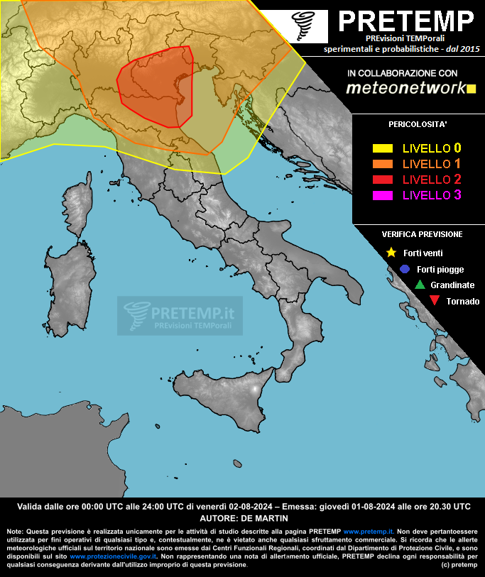 Mappa previsione del 02 agosto 2024