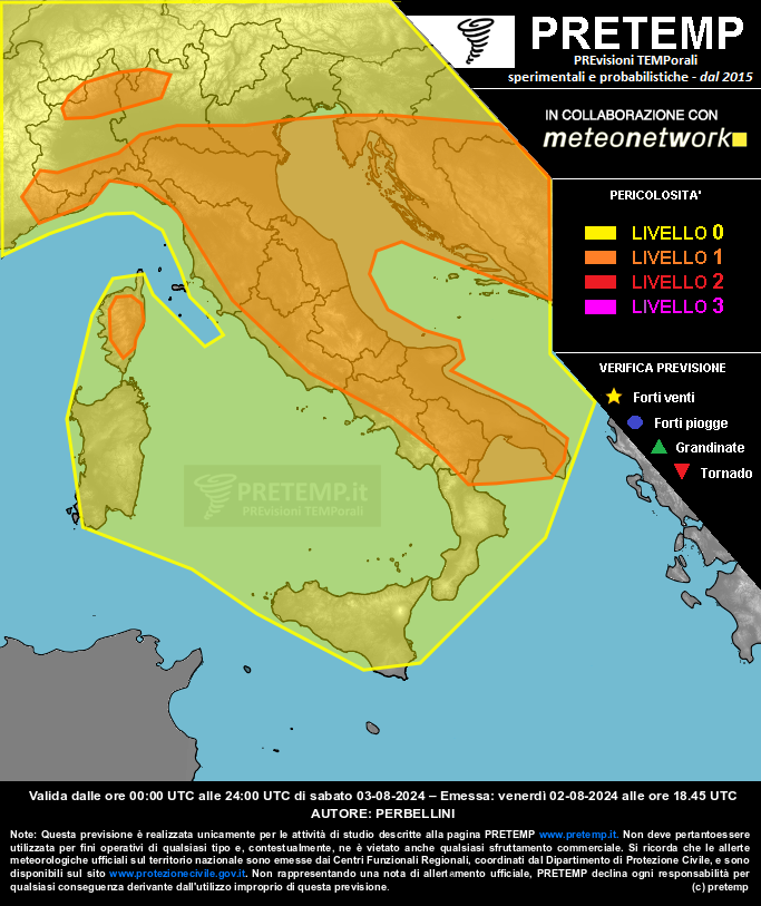 Mappa previsione del 03 agosto 2024