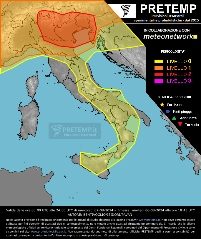 Mappa previsione del 07 agosto 2024