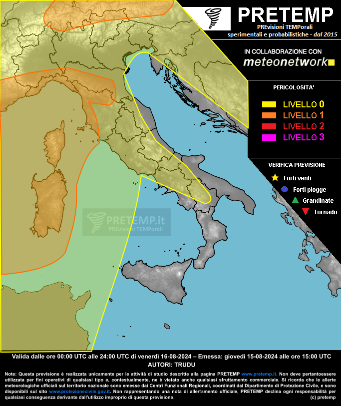 Mappa previsione del 16 agosto 2024