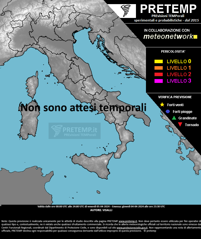 Mappa previsione del 05 aprile 2024