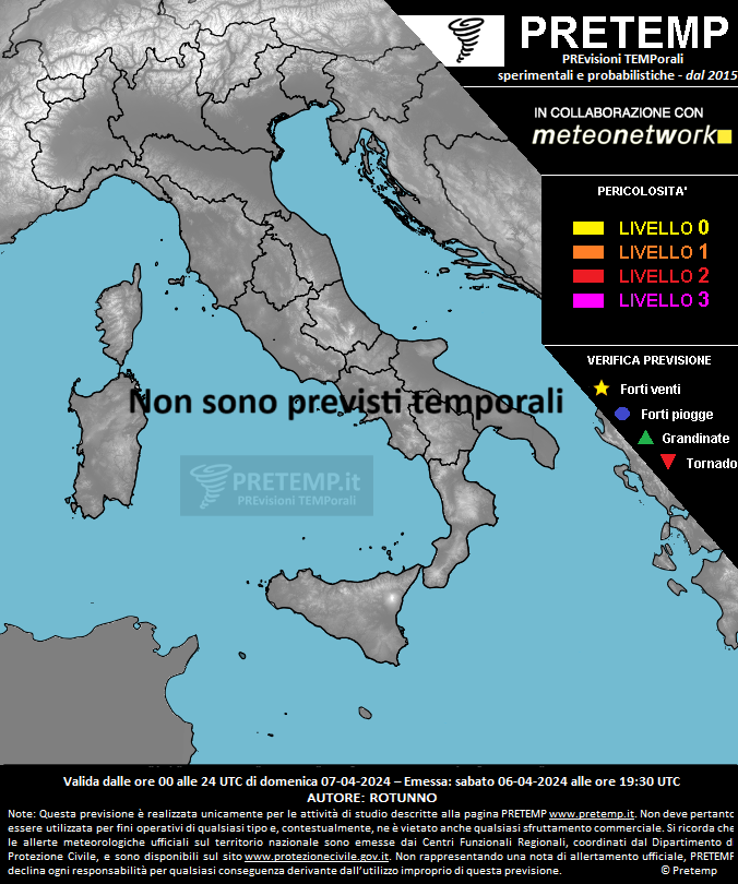 Mappa previsione del 07 aprile 2024