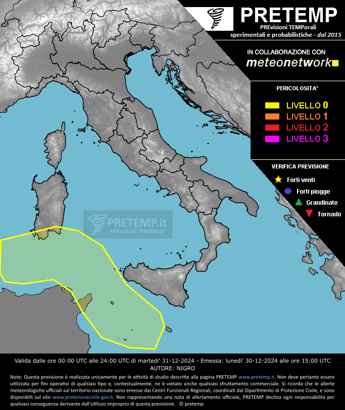 Mappa previsione del 31 dicembre 2024