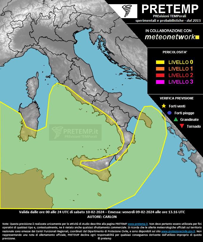 Mappa previsione del 10 febbraio 2024