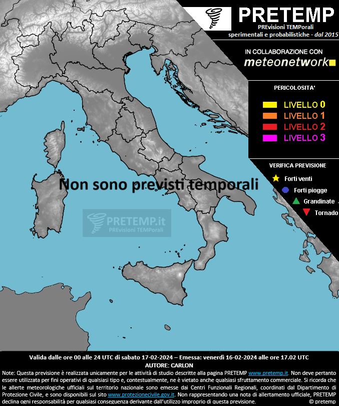 Mappa previsione del 17 febbraio 2024