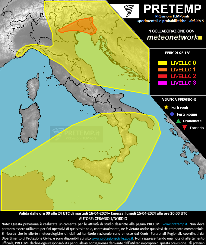 Mappa previsione del 16 aprile 2024