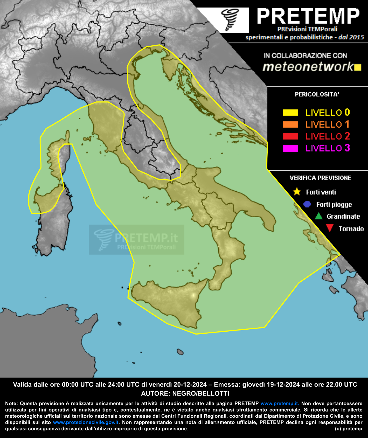 Mappa previsione del 20 dicembre 2024