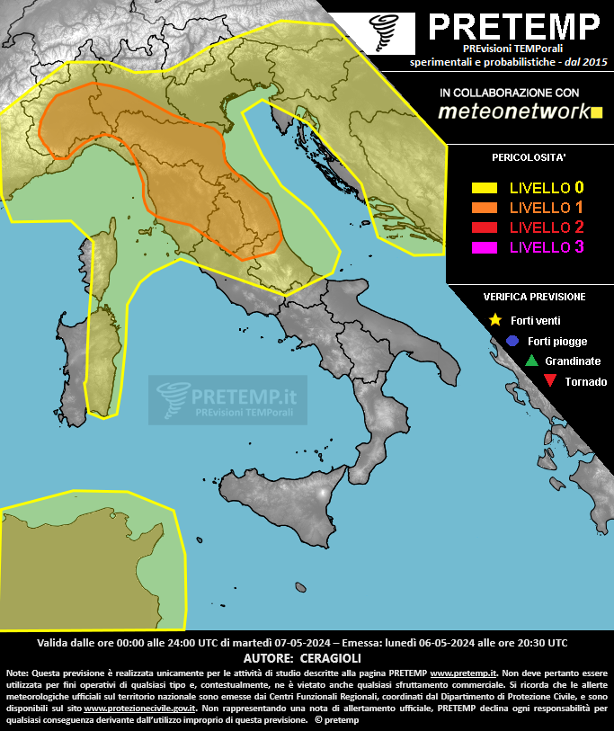 Mappa previsione del 07 maggio 2024