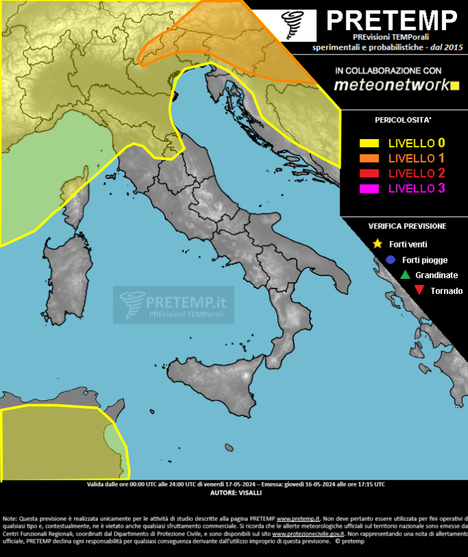 Mappa previsione del 17 maggio 2024