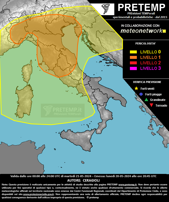 Mappa previsione del 21 maggio 2024