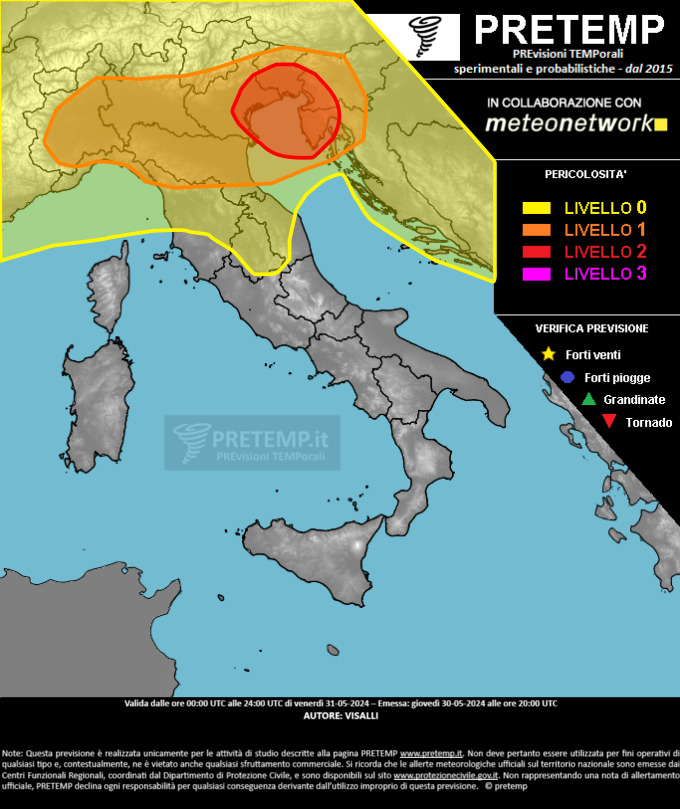 Mappa previsione del 31 maggio 2024