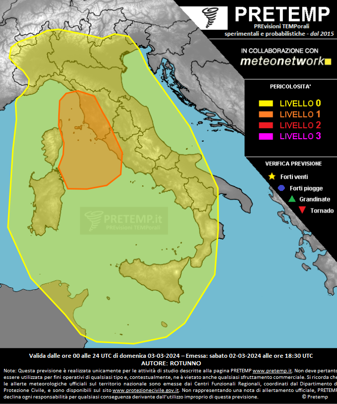 Mappa previsione del 03 marzo 2024