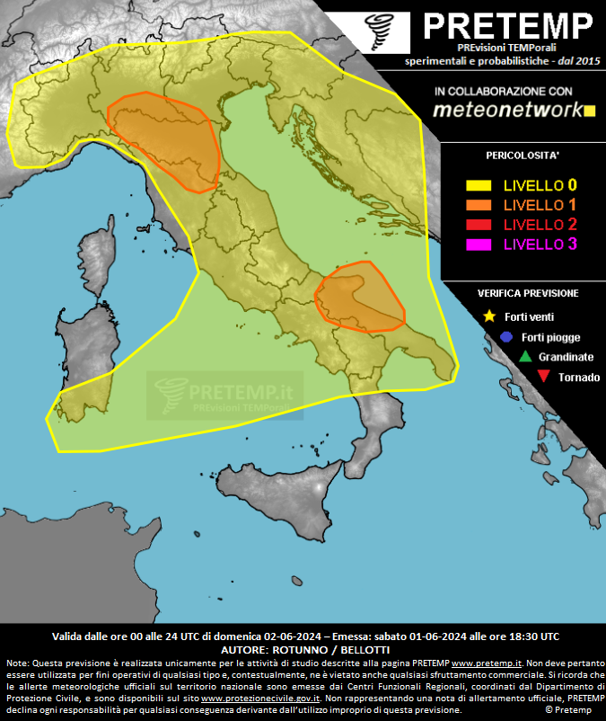 Mappa previsione del 02 giugno 2024