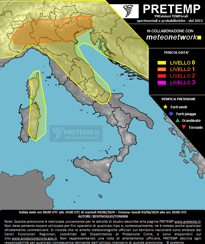 Mappa previsione del 04 giugno 2024