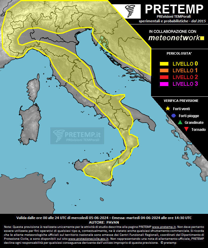 Mappa previsione del 05 giugno 2024