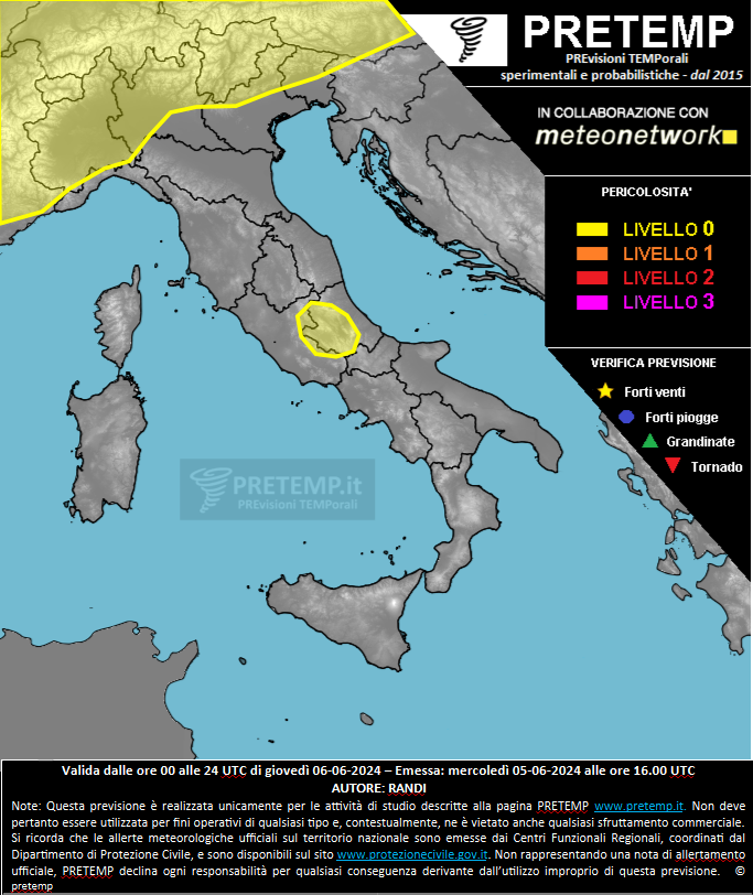 Mappa previsione del 06 giugno 2024