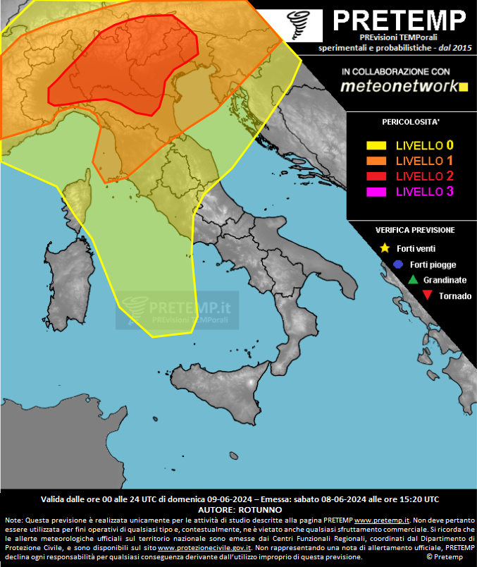 Mappa previsione del 09 giugno 2024