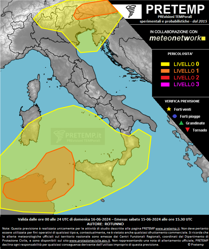 Mappa previsione del 16 giugno 2024