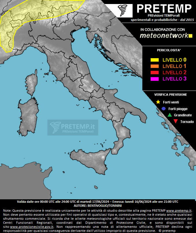 Mappa previsione del 18 giugno 2024