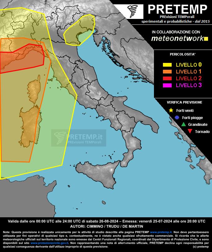 Mappa previsione del 26 ottobre 2024