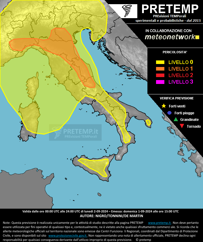 Mappa previsione del 02 settembre 2024
