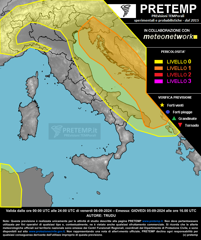 Mappa previsione del 06 settembre 2024