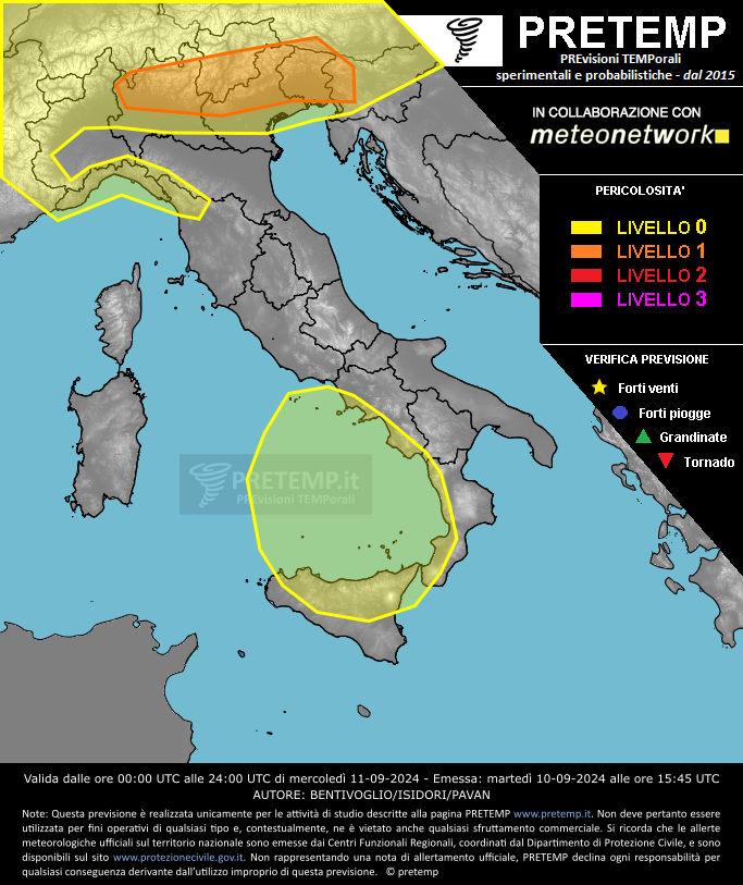 Mappa previsione del 11 settembre 2024