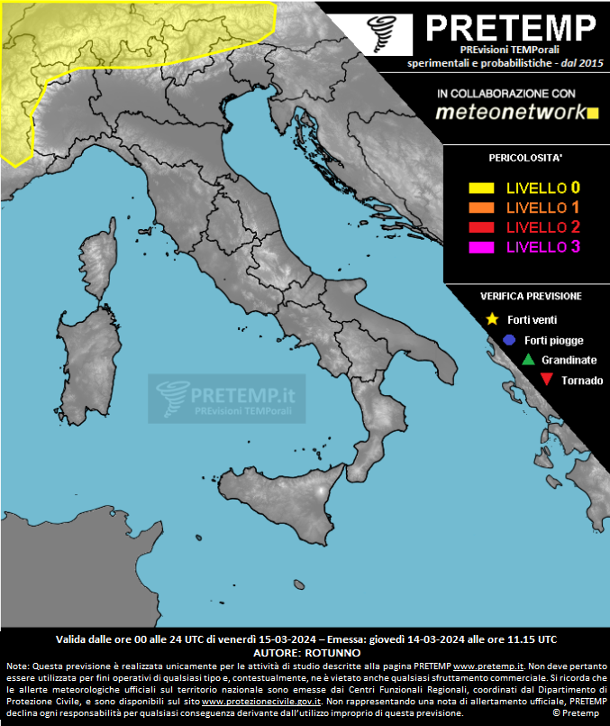 Mappa previsione del 15 marzo 2024